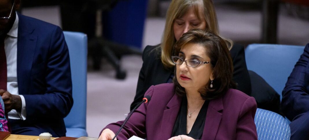 Sima Sami Bahous, Executive Director of UN Women, briefs the Security Council meeting on the situation in Somalia.