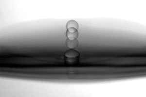 A bouncing water drop