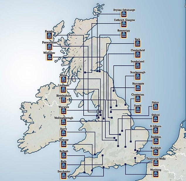 Aldi has released a list of 30 'priority locations' where it wants to open new stores