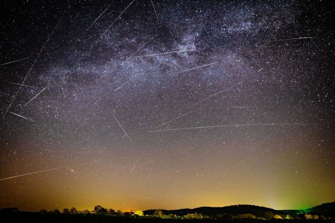 Shooting stars during the 2020 Lyrids meteor shower