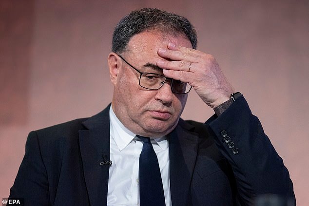 Concern: Bank Governor Andrew Bailey admitted that the wage and price spiral unleashed by the initial inflation spike could take longer to bottle up than it did to emerge