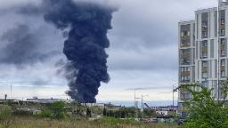 Massive fire at fuel site in Russian-occupied Crimea after suspected drone strike