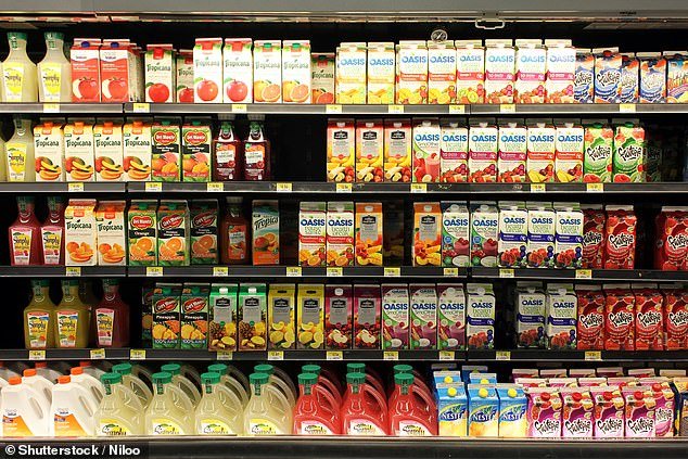 Researchers found toxic metals are lying in grocery store drinks at dangerous levels. While they did not name brands, the worst offenders included fruit juice, milk, soda and tea (file photo)