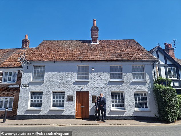 Alexander Varga, co-owner of Michelin-starred '42' restaurant in Hungary, filmed a meal he had at The Fat Duck in Bray with his daughter. They are pictured above at the restaurant before the meal began