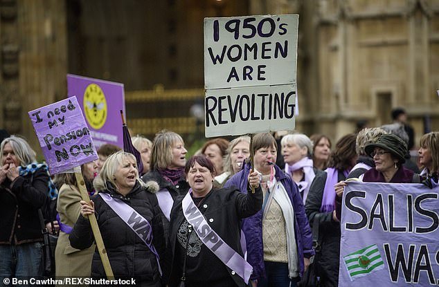 Campaign: The Waspi group has protested about the 'unfair' way state pension age changes were implemented