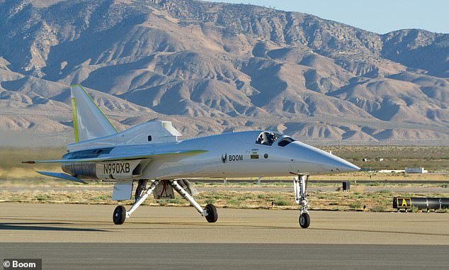 A a scaled-down prototype, called XB-1 Baby Boom, completed ‘taxi testing’ - a step in aircraft development that looks at whether the plane can go down the runway at speed (without leaving the ground)