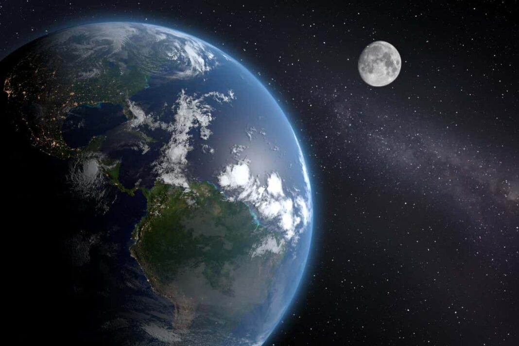 Earth and the moon