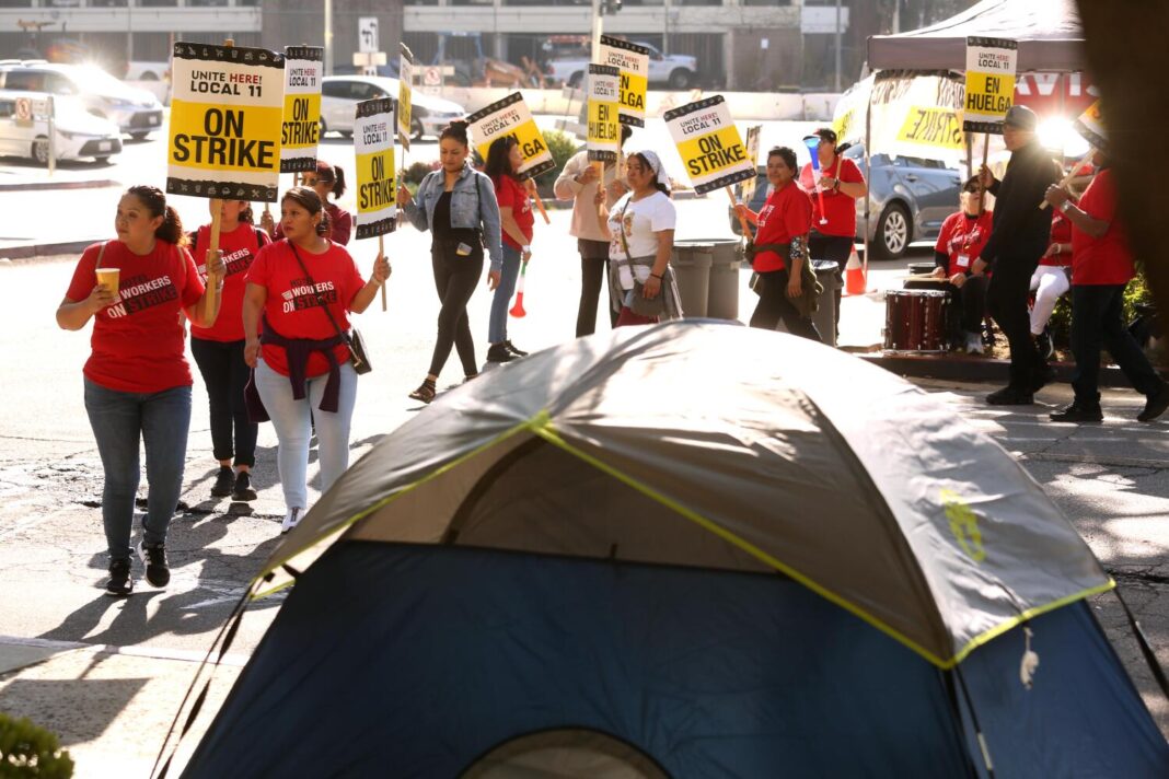 Unite Here Local 11 reaches tentative deals with downtown L.A. hotels, plans Rose Parade strike