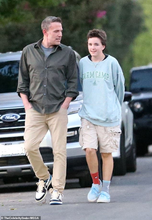 Ben Affleck's child Fin was christened Seraphina Rose. The youngster revealed in April that they now also use they/them pronouns. The pair are pictured above last month