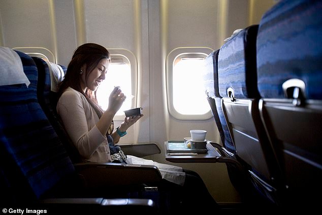 A frequent flyer has showcased the 'gag'-worthy food she received while sitting in first class on a Delta flight (stock image)